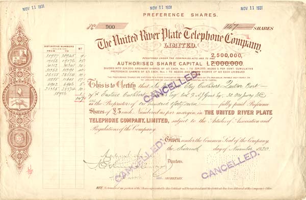 United River Plate Telephone Co.